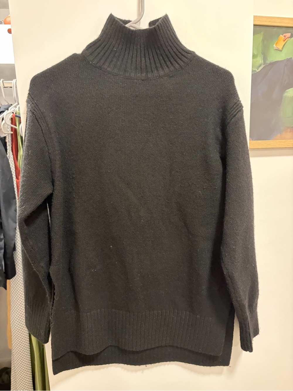 H&M Black Ribbed Turtleneck Sweater